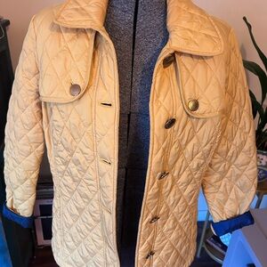 Quilted Bright Yellow Jacket with Brass Detail Buttons
